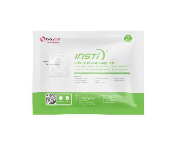 COVID19 Antibody Test Kit World's Fastest Results INSTI